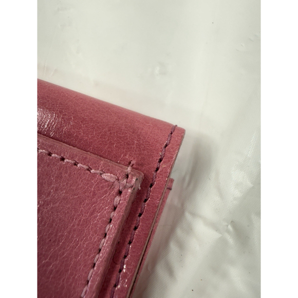 Abas Pink Leather Clutch Envelope Wallet Travel Barbie Pink - Picture 11 of 15